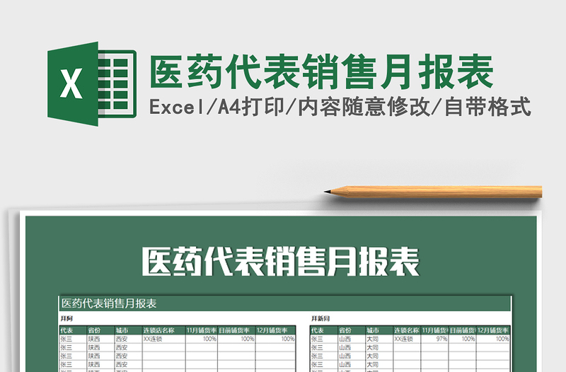 2021年醫(yī)藥代表銷售月報(bào)表
