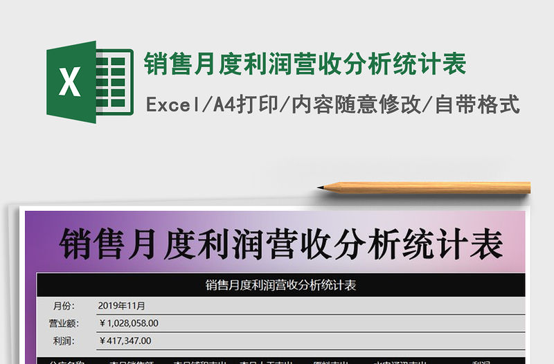 2021年銷售月度利潤營收分析統(tǒng)計表