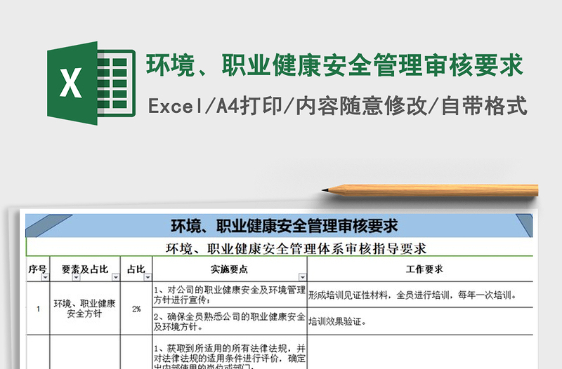 2021年環(huán)境、職業(yè)健康安全管理審核要求