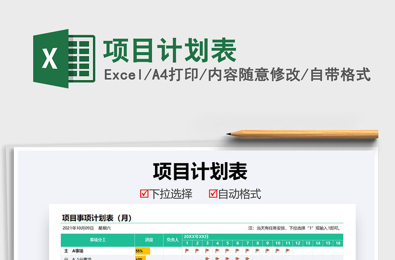 2021項目計劃表免費下載