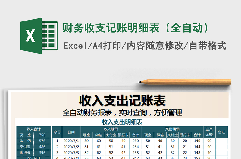 2021年財(cái)務(wù)收支記賬明細(xì)表(全自動(dòng))