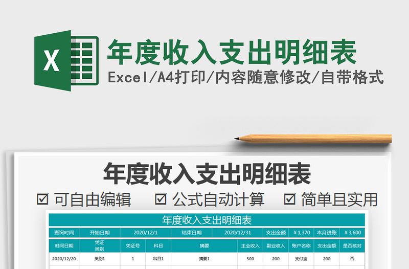 2021年年度收入支出明細表