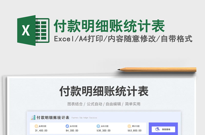 付款明細賬統計表免費下載