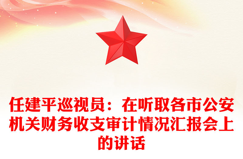 任建平巡視員：在聽取各市公安機關財務收支審計情況匯報會上的講話