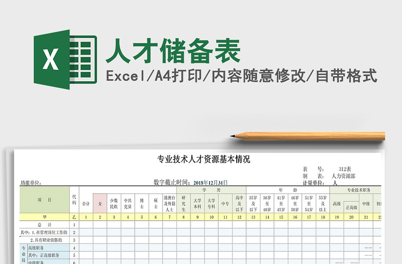 2021年人才儲備表免費下載