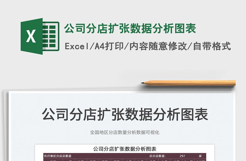 2022公司分店擴張數據分析圖表免費下載