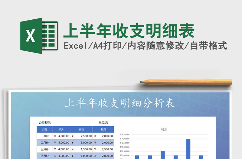 2022年上半年收支明細表免費下載