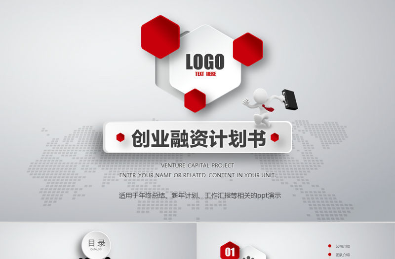 商業商務創業策劃書計劃書PPT模板