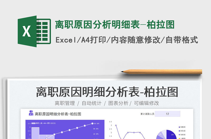 離職原因分析明細(xì)表-柏拉圖