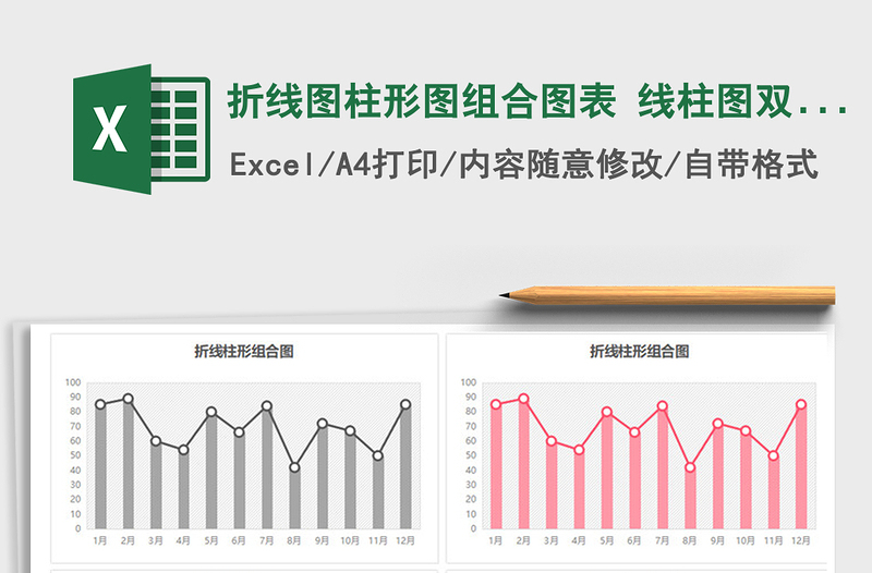 2022年折线图柱形图组合图表 线柱图双轴图