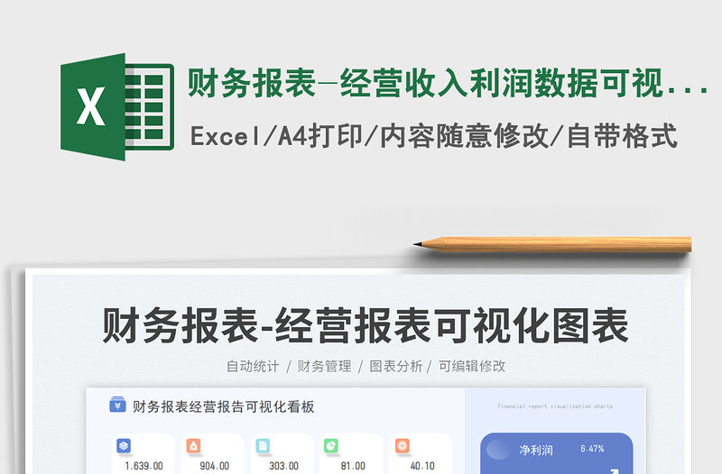 財務報表-經營收入利潤數據可視化看板