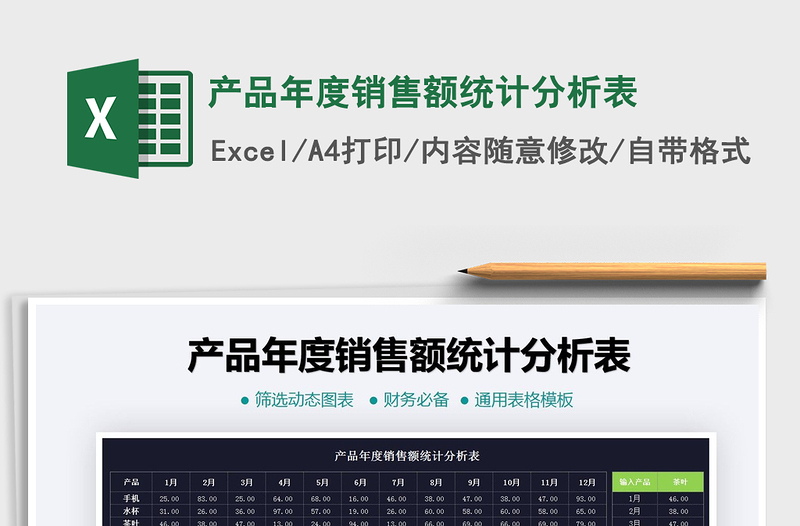 2021年產(chǎn)品年度銷售額統(tǒng)計(jì)分析表