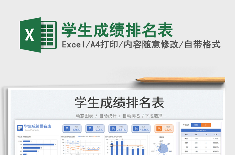 學(xué)生成績排名表