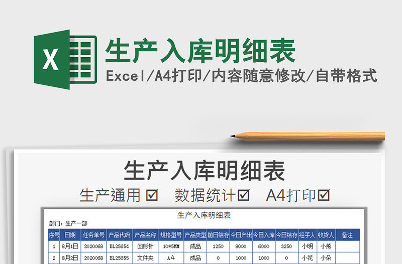 2021年生產入庫明細表