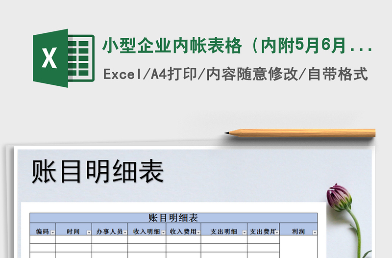 2021年小型企业内帐表格（内附5月6月明细账）