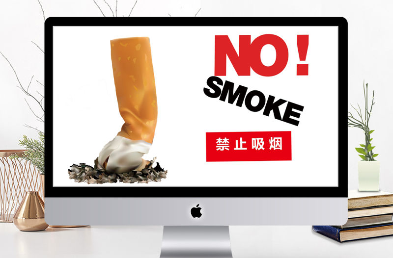 簡約大氣世界無煙日宣傳教育PPT