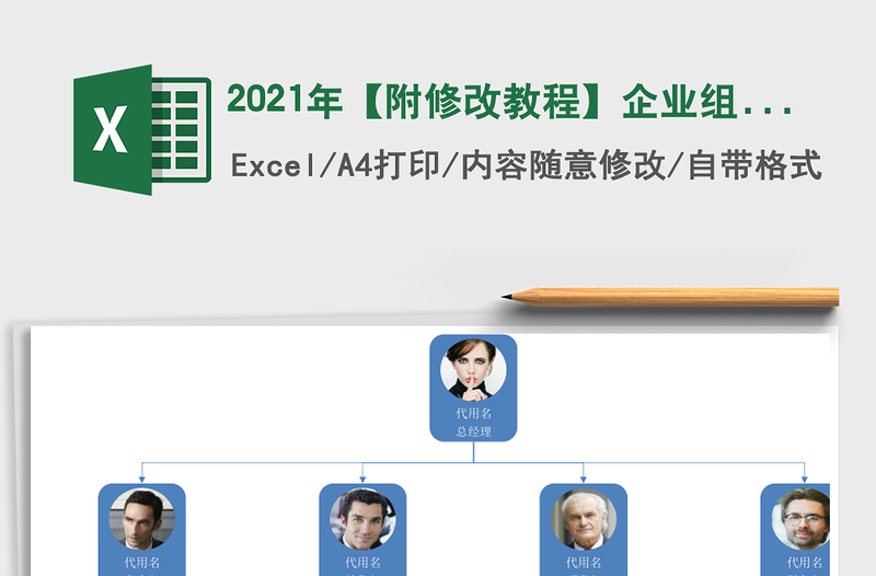 2021年【附修改教程】企業(yè)組織結(jié)構(gòu)圖