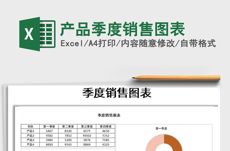 2021年產(chǎn)品季度銷售圖表
