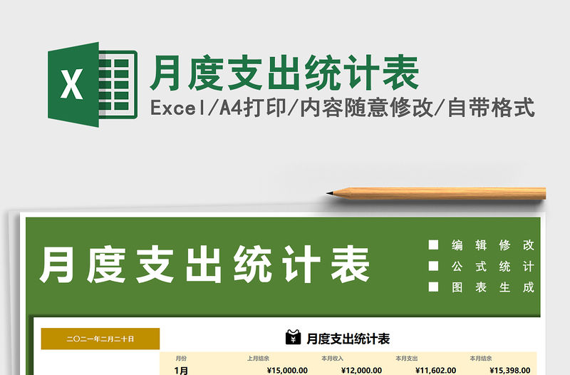 2021年月度支出統計表