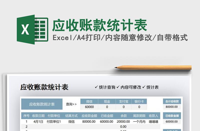 2021應(yīng)收賬款統(tǒng)計(jì)表免費(fèi)下載