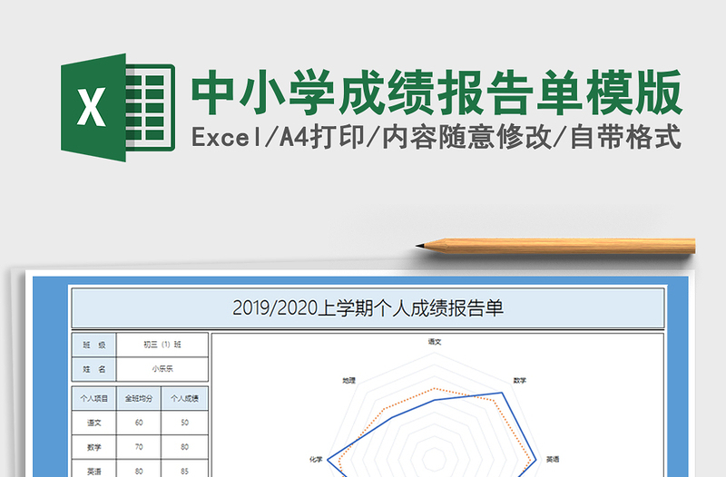 2021年中小学成绩报告单模版