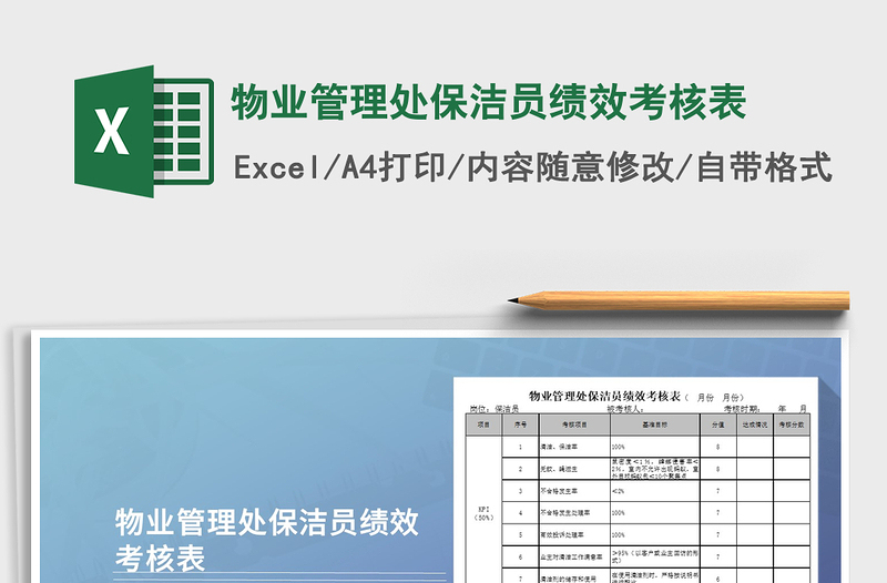 2021年物業(yè)管理處保潔員績效考核表