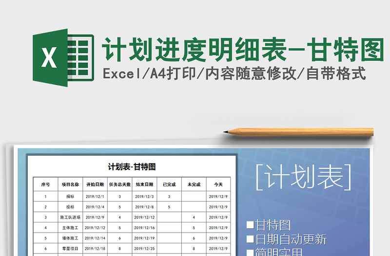 2021年計劃進(jìn)度明細(xì)表-甘特圖
