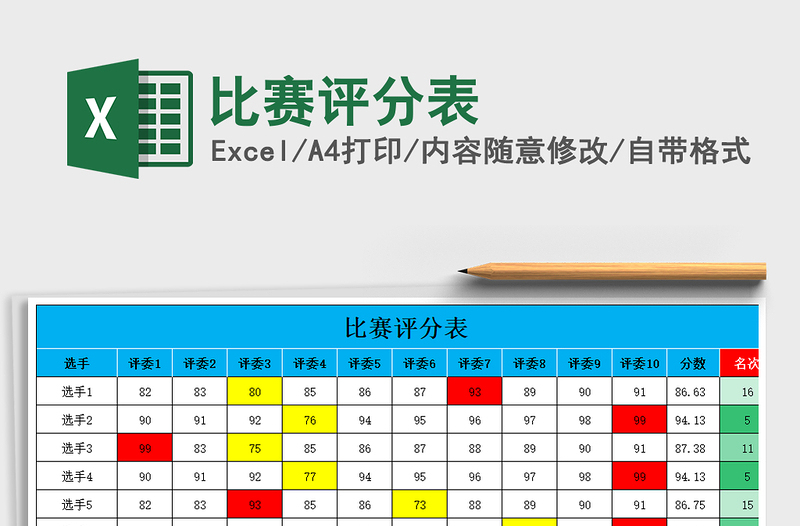 2021年比赛评分表