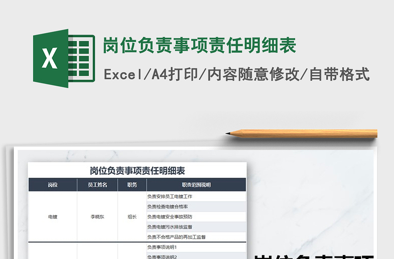 2021年崗位負責(zé)事項責(zé)任明細表