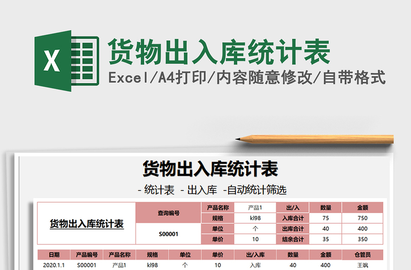 2021年货物出入库统计表