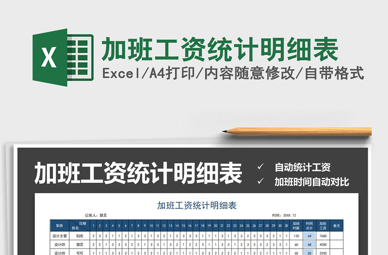 2021年加班工資統計明細表