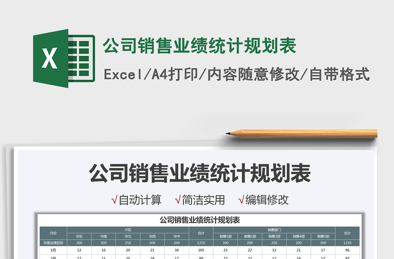 2021公司銷售業(yè)績統(tǒng)計(jì)規(guī)劃表免費(fèi)下載