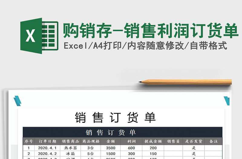 2021年購銷存-銷售利潤訂貨單