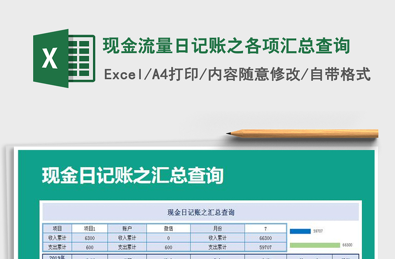 2021年現(xiàn)金流量日記賬之各項匯總查詢