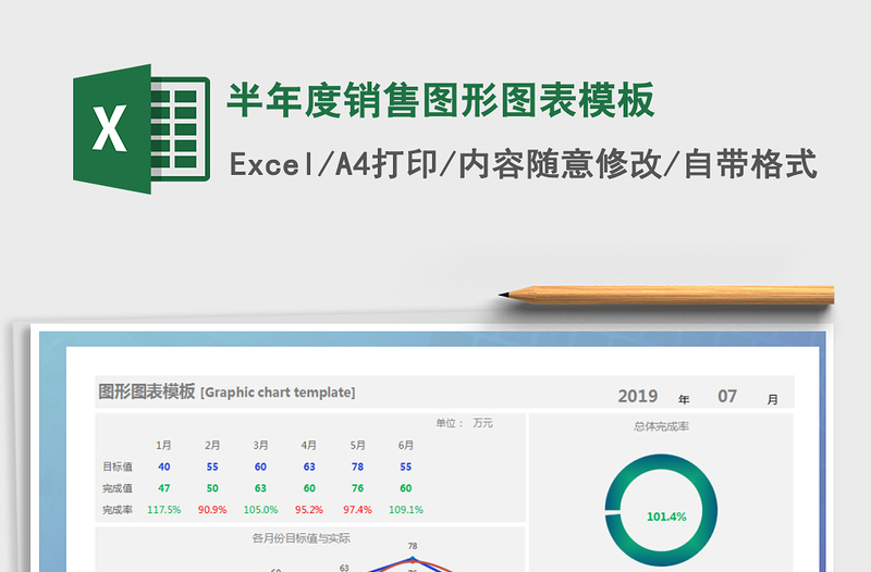 2021年半年度销售图形图表模板