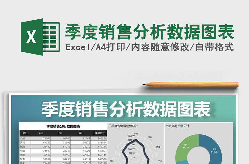 2021年季度銷售分析數據圖表