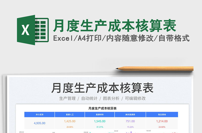 2023月度生產(chǎn)成本核算表免費(fèi)下載
