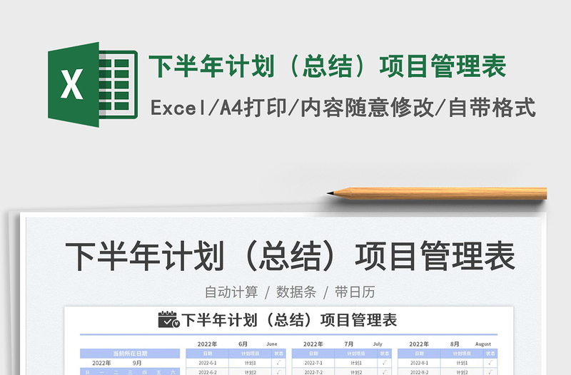 下半年计划（总结）项目管理表