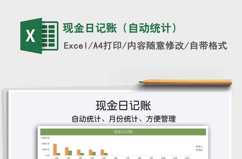 2022現(xiàn)金日記賬(自動統(tǒng)計)免費下載