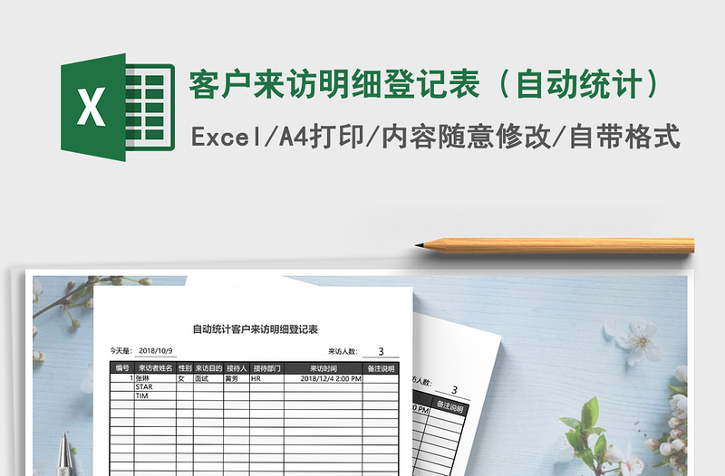 2022年客戶來(lái)訪明細(xì)登記表(自動(dòng)統(tǒng)計(jì))免費(fèi)下載