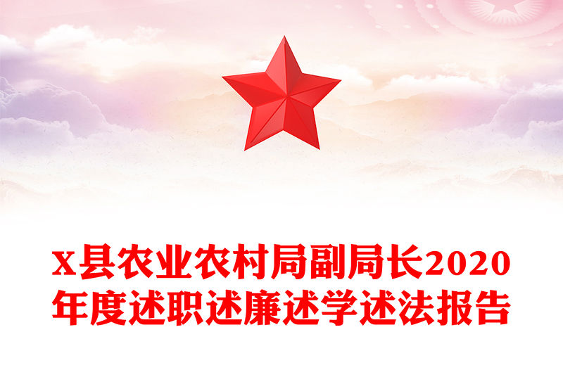 X縣農業農村局副局長2020年度述職述廉述學述法報告