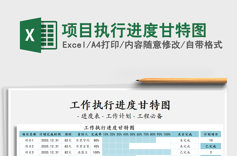 2021年项目执行进度甘特图