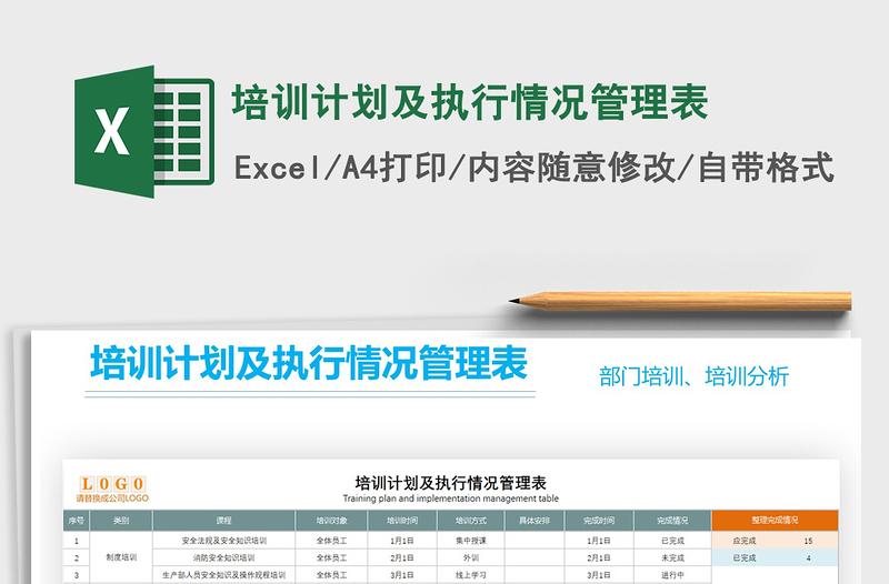 2021年培訓計劃及執(zhí)行情況管理表