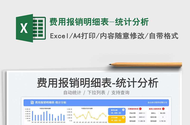 2023費用報銷明細表-統(tǒng)計分析免費下載