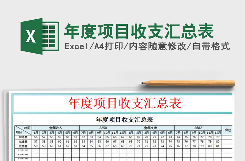 2022年度项目收支汇总表免费下载