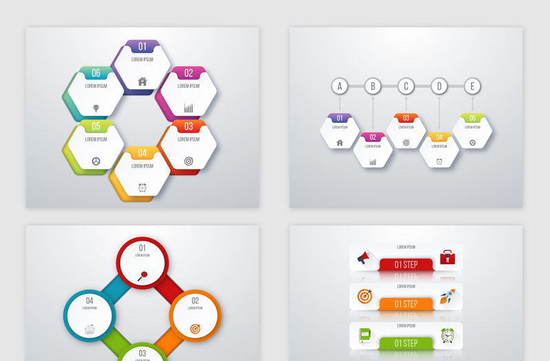 8款矢量商務統計PPT數據元素