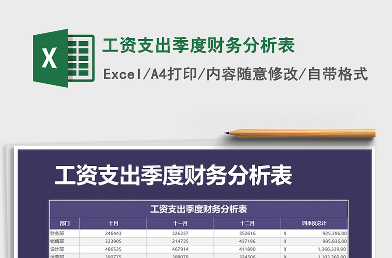 2021年工资支出季度财务分析表