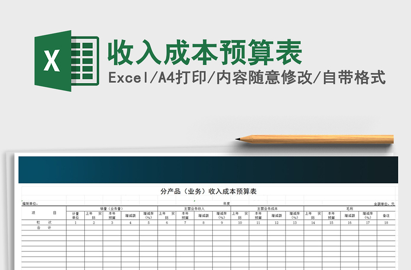 2021年收入成本预算表