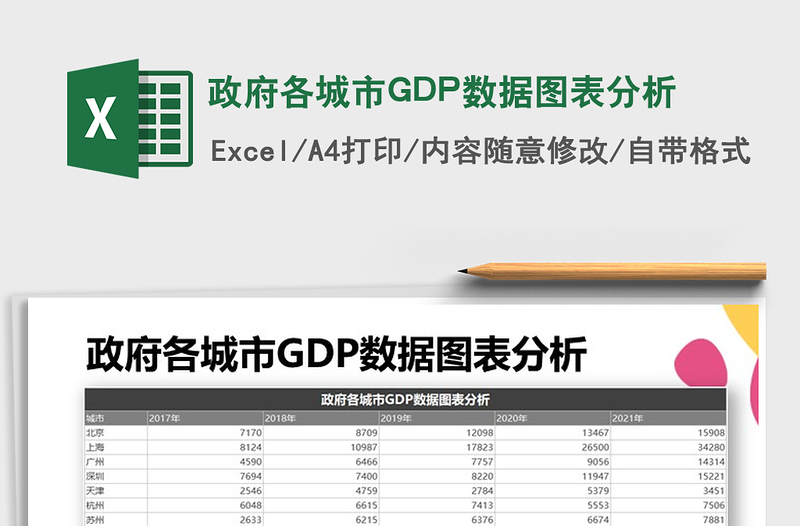 2021政府各城市GDP數(shù)據(jù)圖表分析免費(fèi)下載