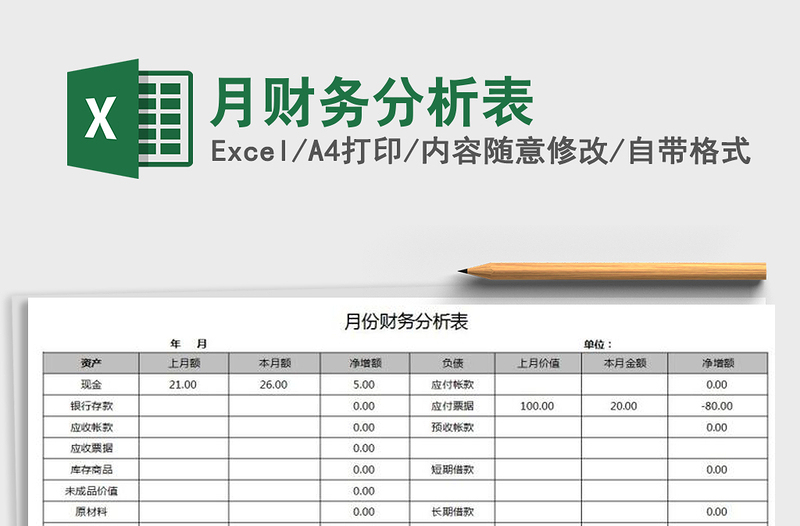 2021年月财务分析表